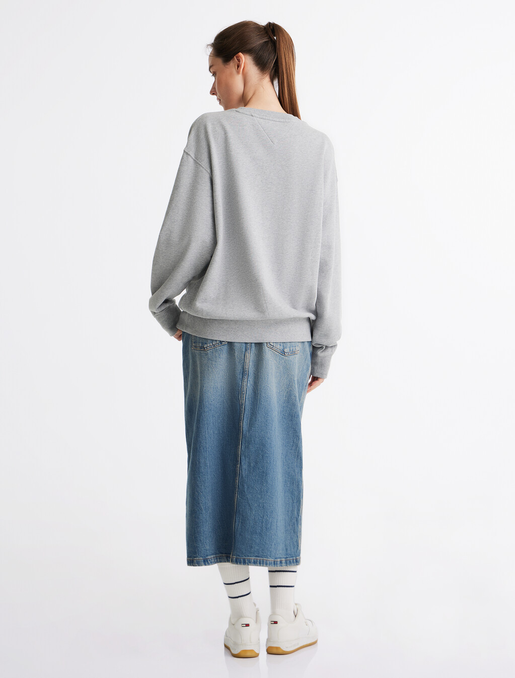 Relaxed Logo Badge Sweatshirt, Grey Htr, hi-res