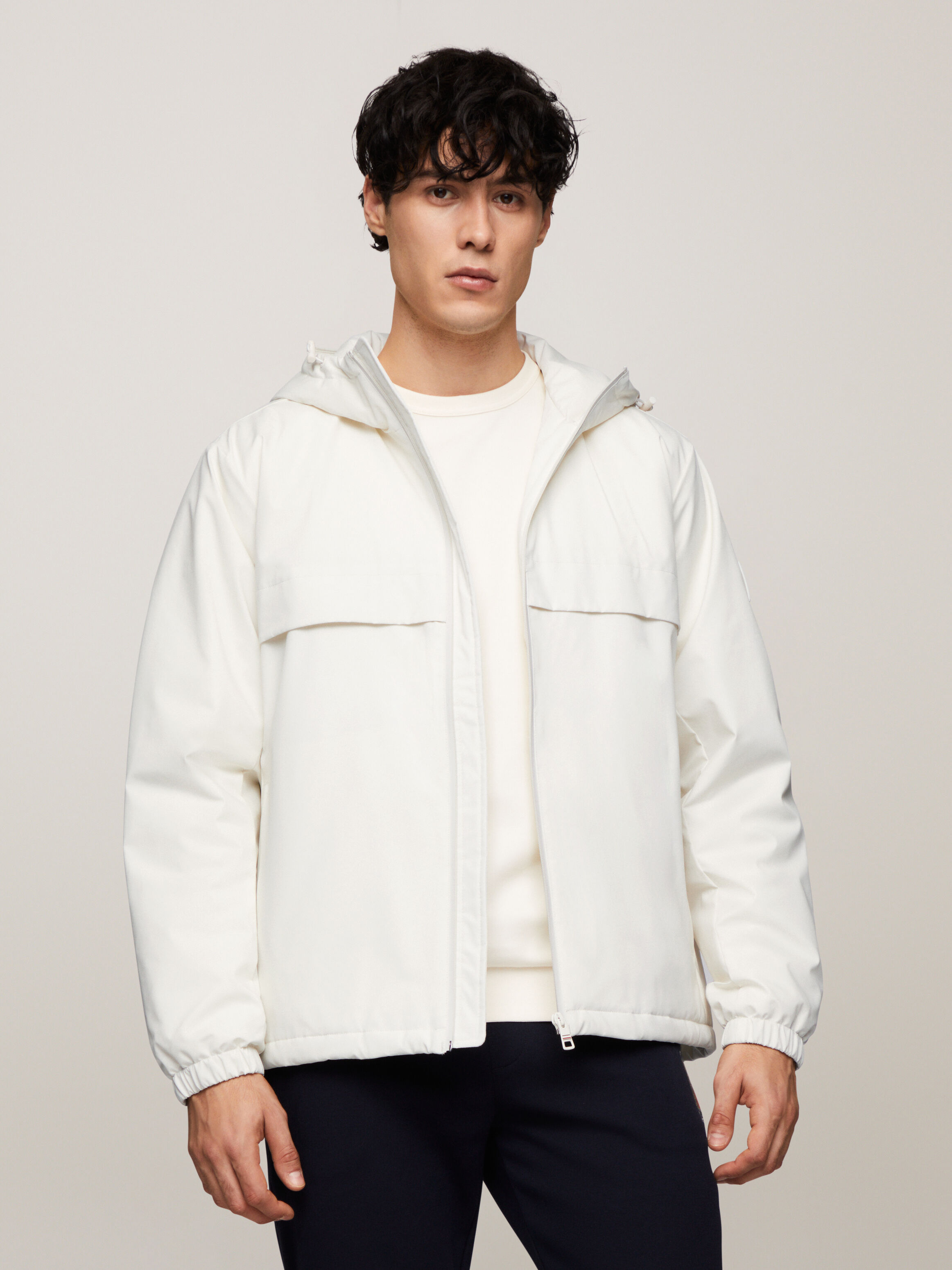 Hooded tech jacket tommy hilfiger hot sale