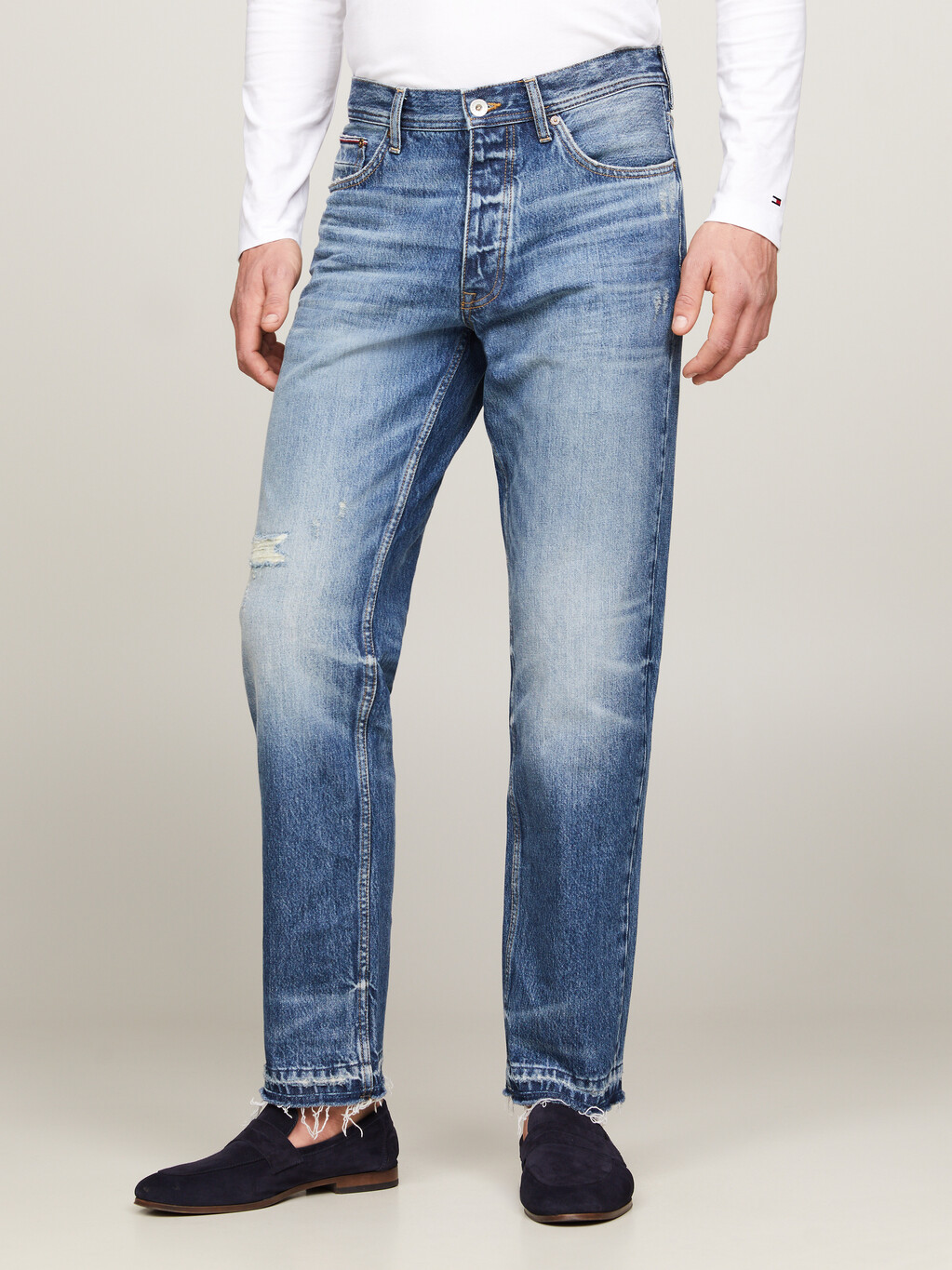Moore Raw Hem Straight Tapered Jeans, Six Years East, hi-res