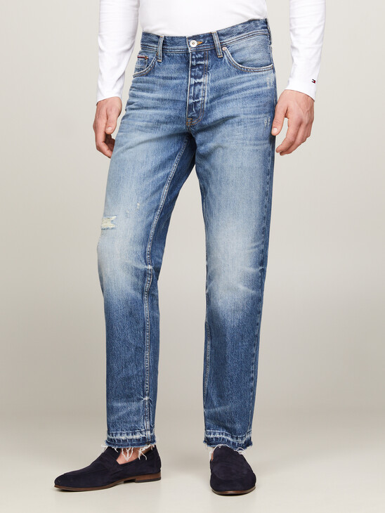 Moore Raw Hem Straight Tapered Jeans