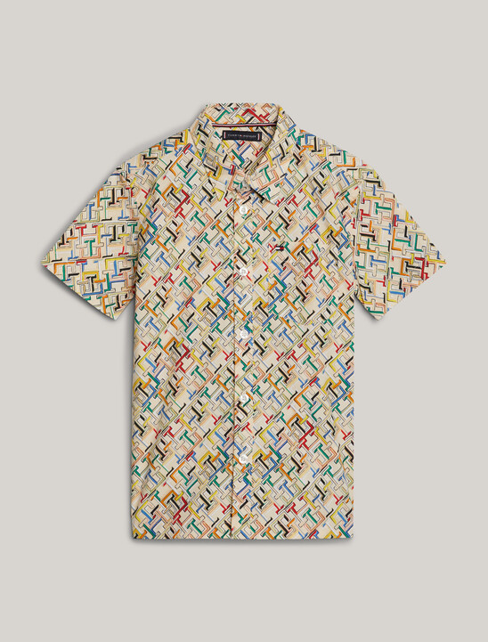TH Monogram Poplin Short Sleeve Shirt