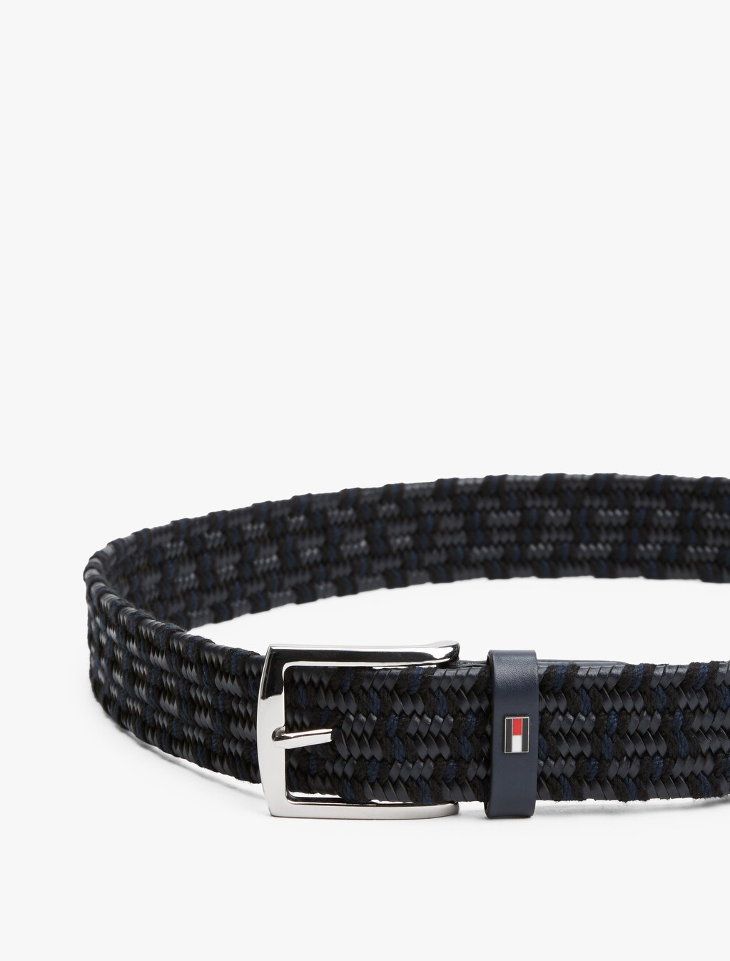 Denton 彈性皮革腰帶 3.5, Space Blue / Black, hi-res