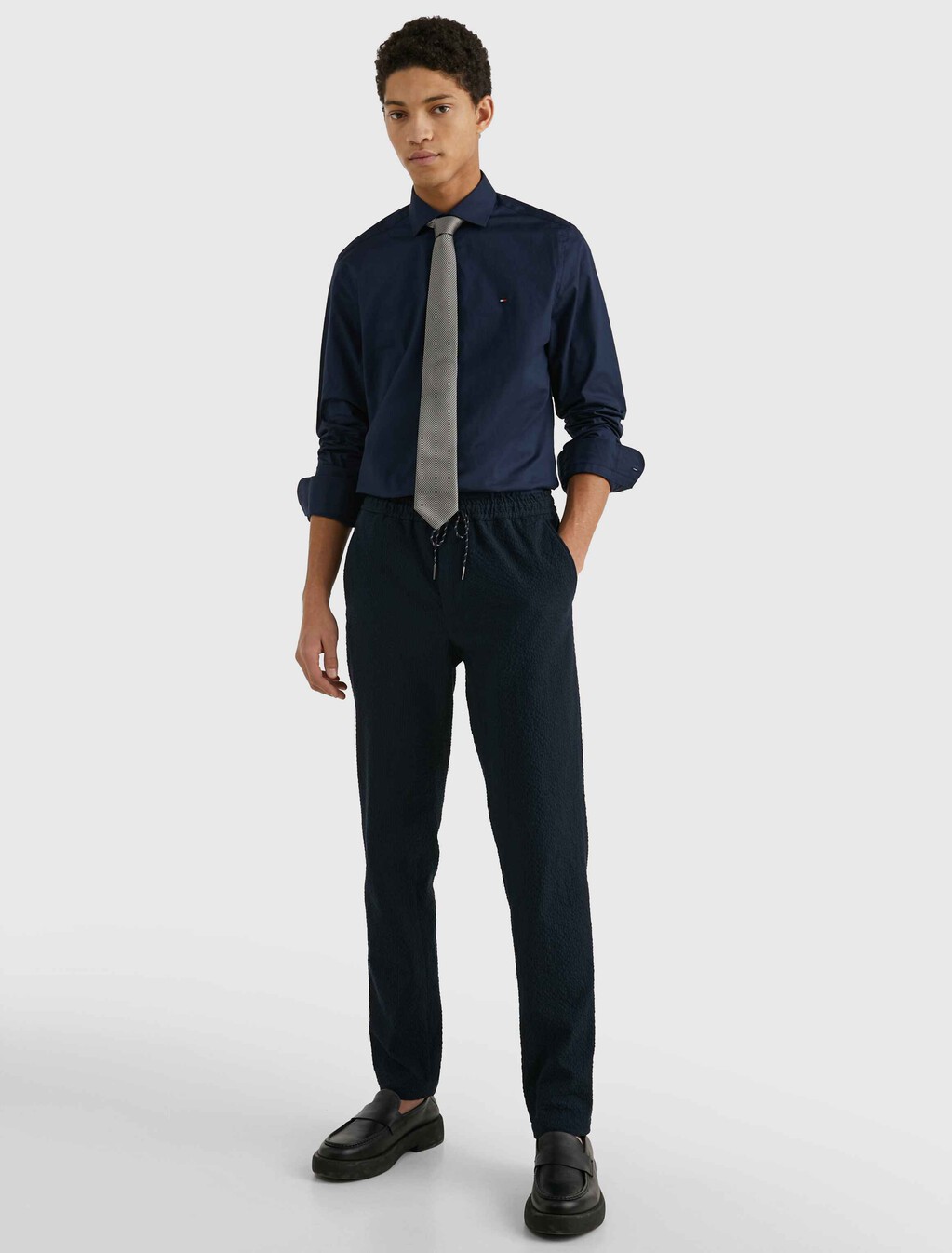 TH Flex Poplin Shirt, Navy Blazer, hi-res