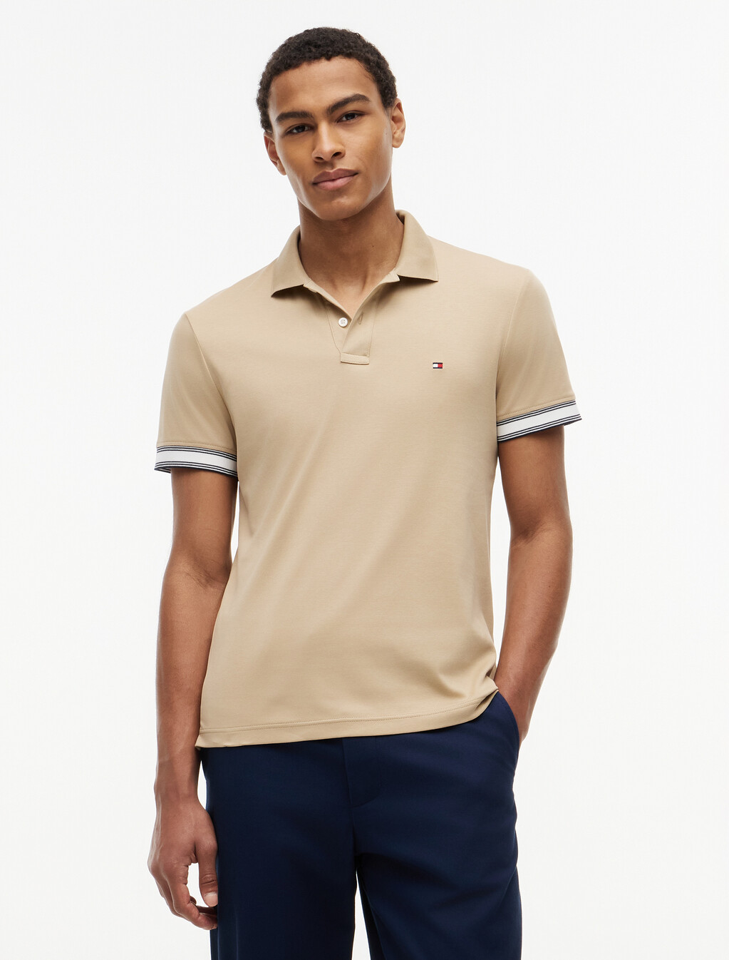 Fluid Cotton 純棉修身 Polo 衫, Batique Khaki, hi-res