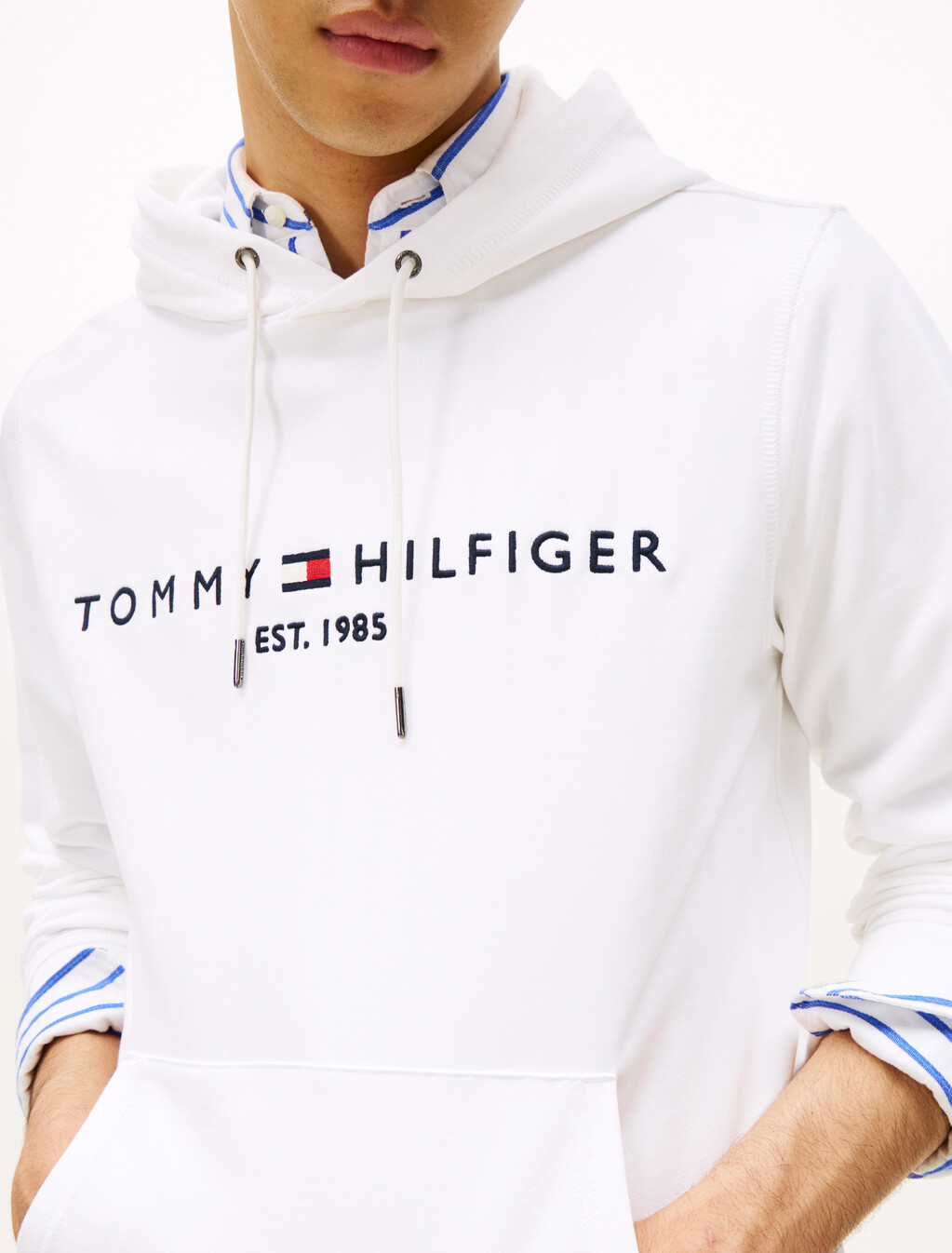 Tommy 標誌連帽衫, White, hi-res