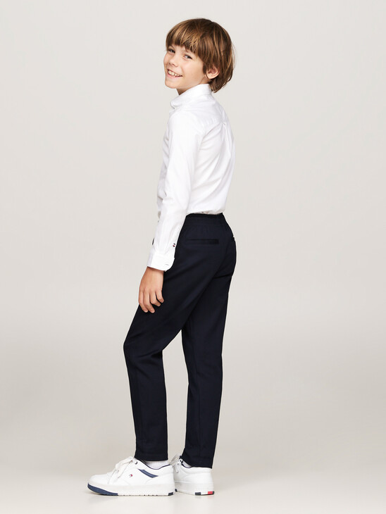 Pull-On Drawstring Straight Leg Trousers