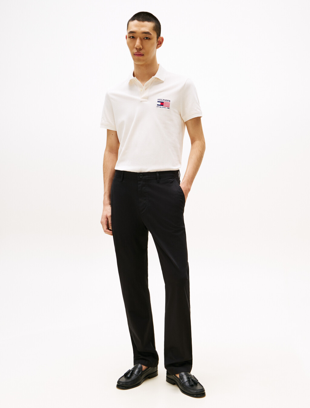 Hilfiger 旗幟 Polo 衫, Ivory Petal, hi-res