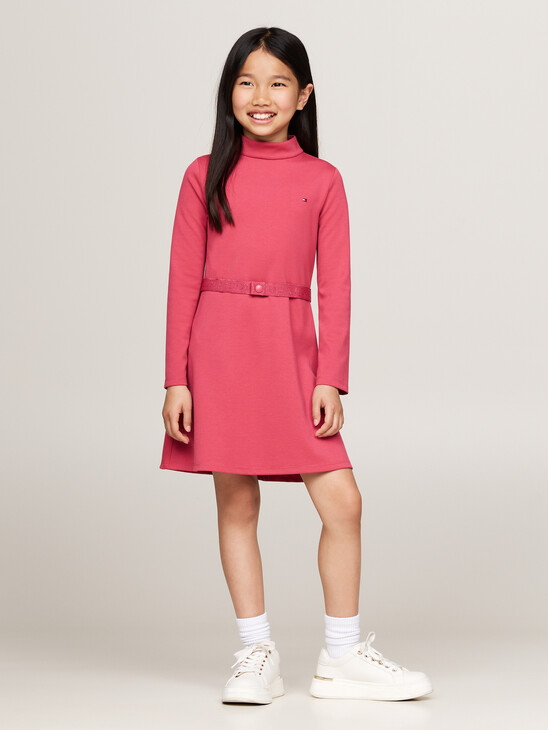 Belted Long Sleeve Extra Slim Dress