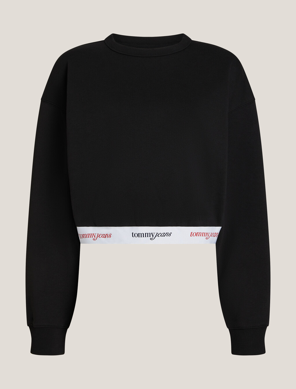 Boxy Cropped Logo Underband Sweatshirt, Black, hi-res