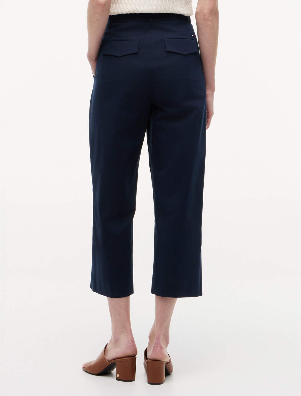 Asia Fit Barrel Pleated Cropped Pant, Dark Night Navy, hi-res