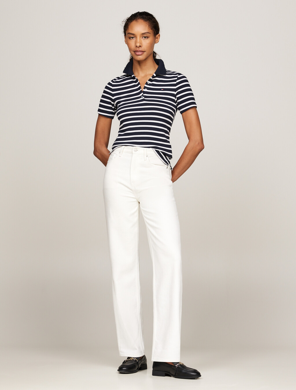 1985 Collection Stripe Slim Fit Polo, Breton Desert Sky/Ecru, hi-res