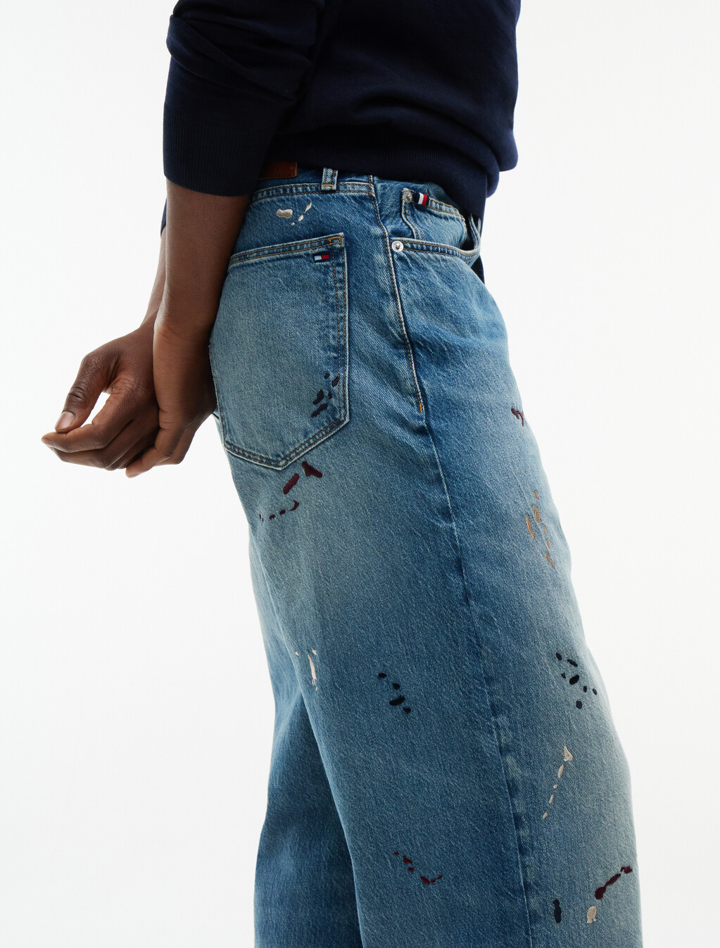 Grand Embroidery Loose Jeans, Keith Indigo, hi-res