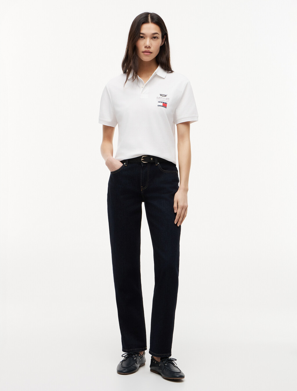 TH x Cadillac Formula 1&reg; 車隊標誌 Polo T恤, White, hi-res