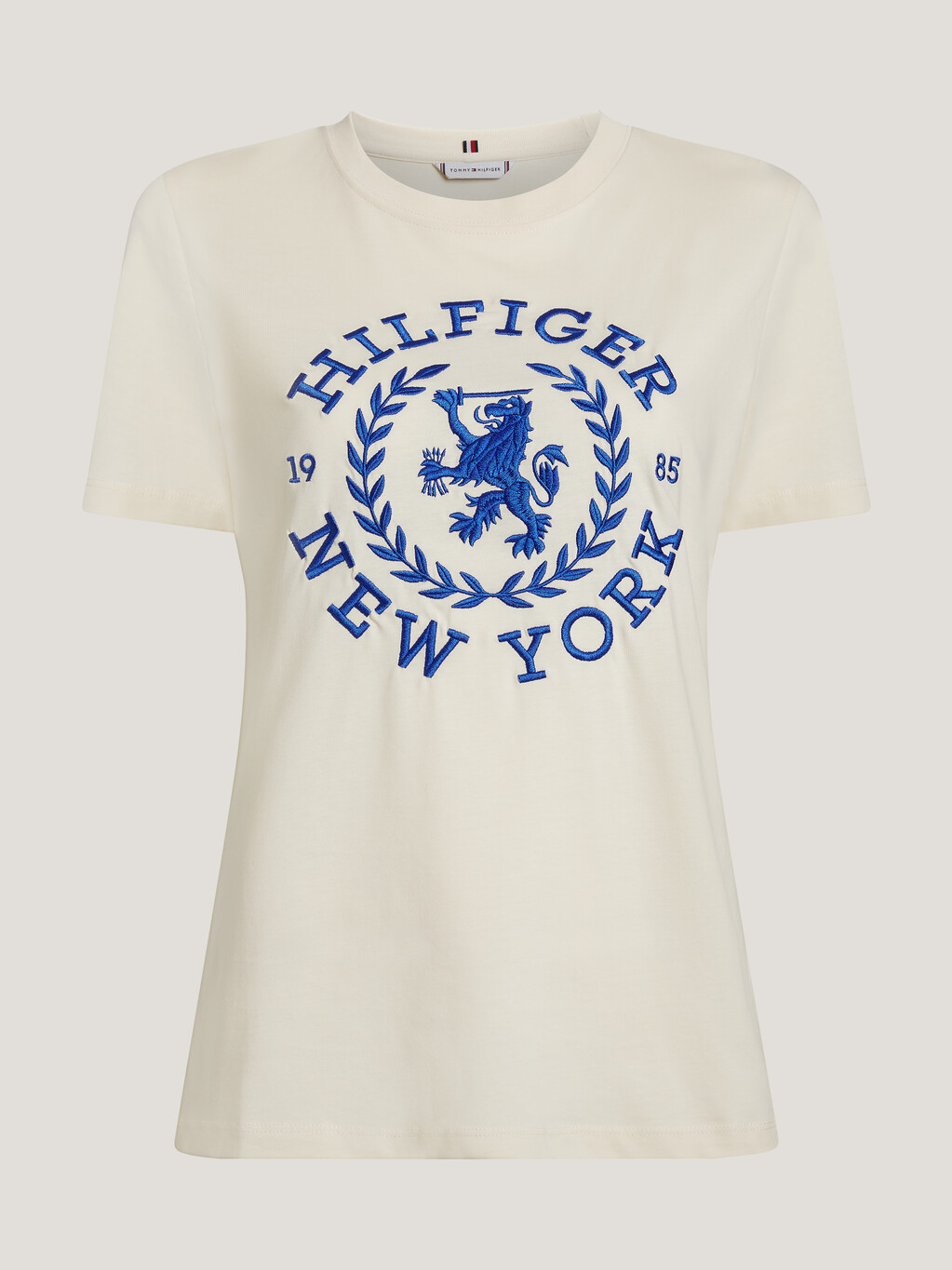 圓領徽章刺繡 T 恤, Calico, hi-res