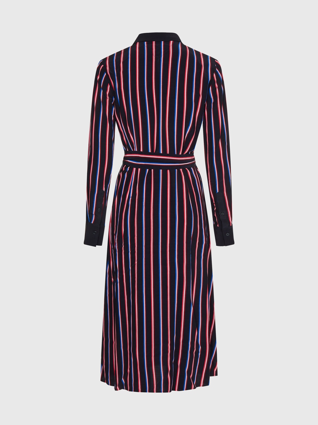 粘膠條紋中長款裇衫式連身裙, Mini Pop Stripe, hi-res