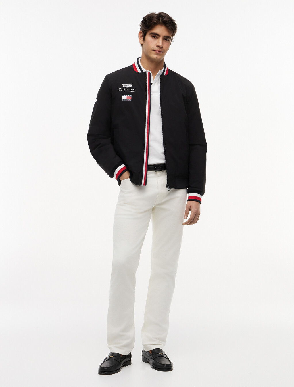 TH x Cadillac Formula 1&reg; 車隊復刻版棒球外套, Black, hi-res