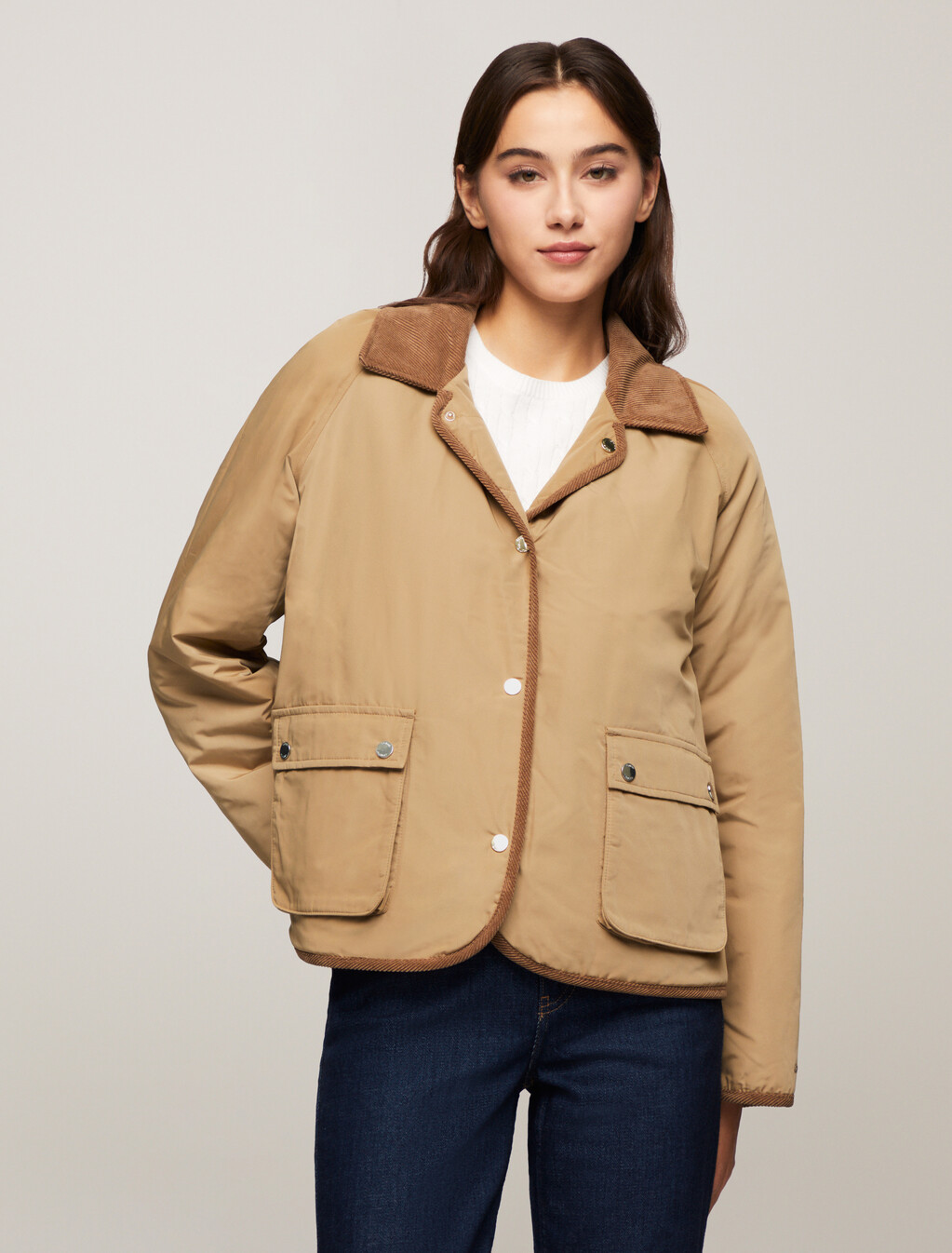 Quilted Reversible Jacket, Classic Khaki, hi-res