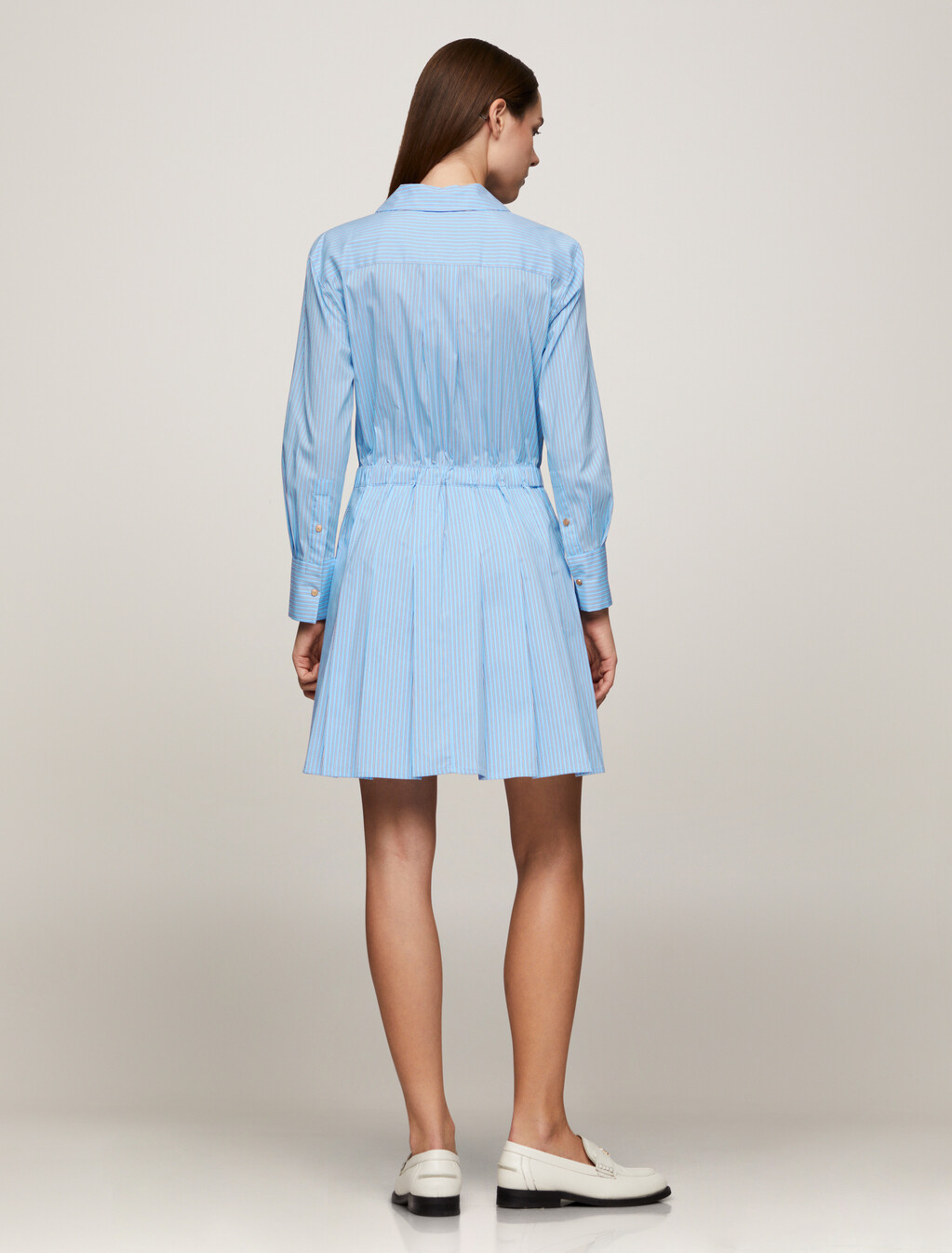 Asia Fit Stripe Pleated Shirt Dress, Ivy Stp/ Vessel Blue, hi-res