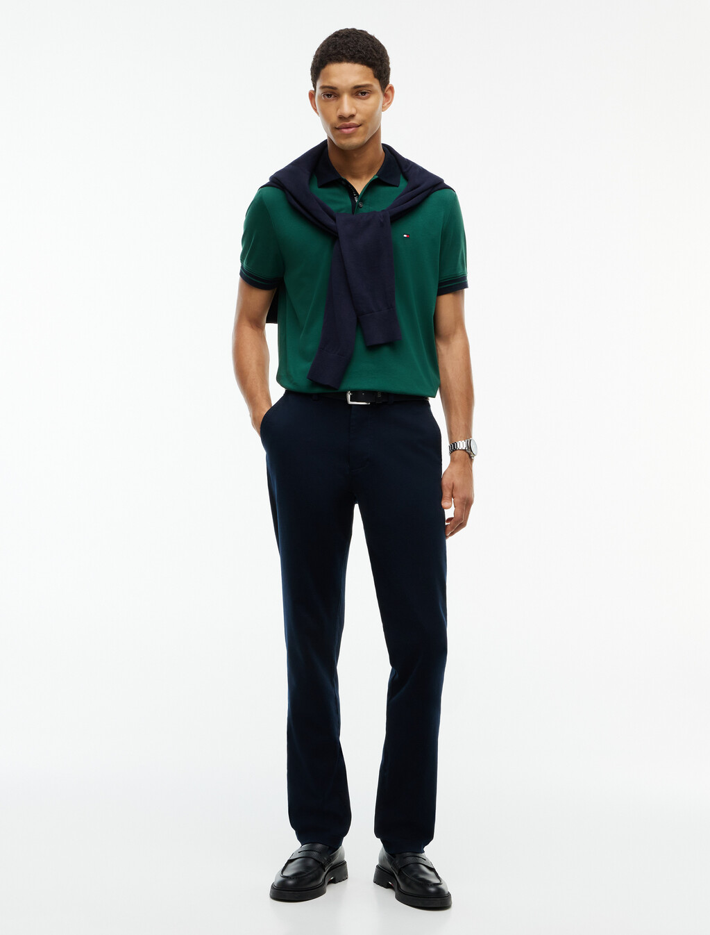 Regular Fit Interlock Contrast Polo Shirt, Ornamental Green, hi-res