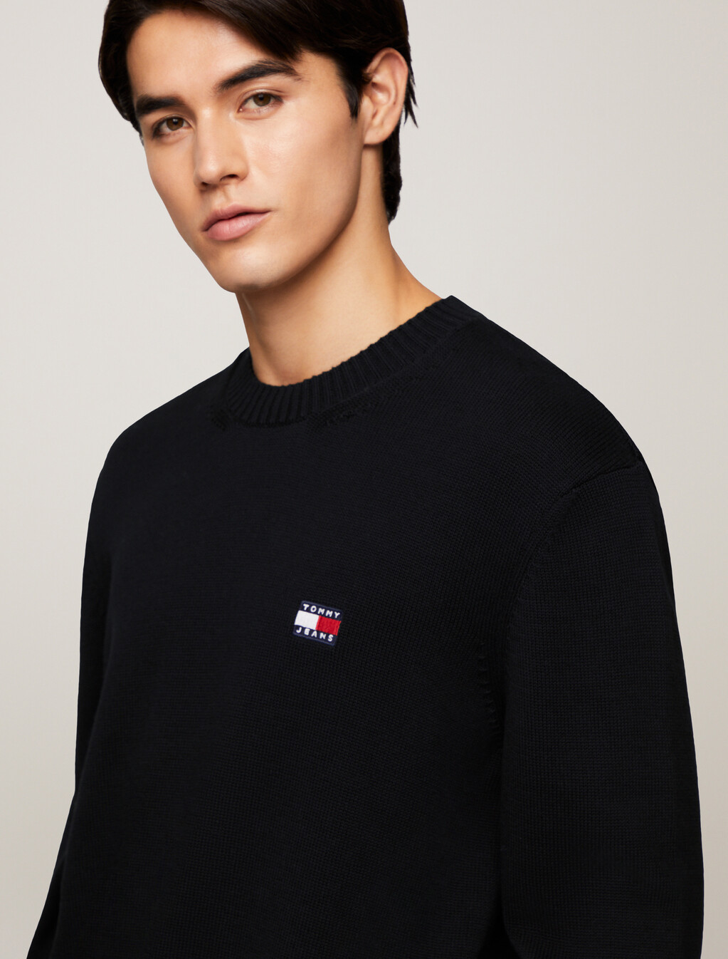 Regular Logo Badge Pullover Jumper, Black, hi-res