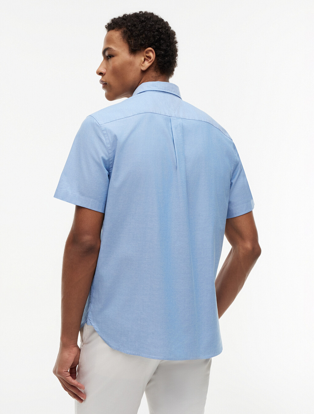 Lightweight Short Sleeve Oxford Shirt, Shirt Blue, hi-res