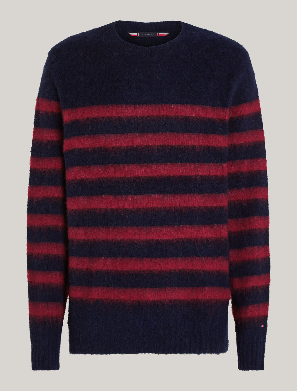 Stripe Relaxed Jumper with Alpaca, Desert Sky/ Rouge, hi-res