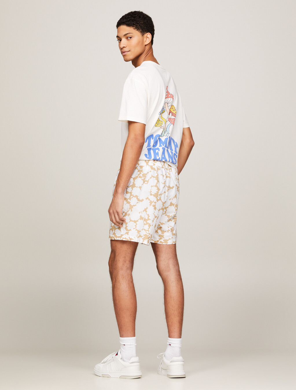 Hawaiian Print Beach Shorts, Floral Aop White, hi-res