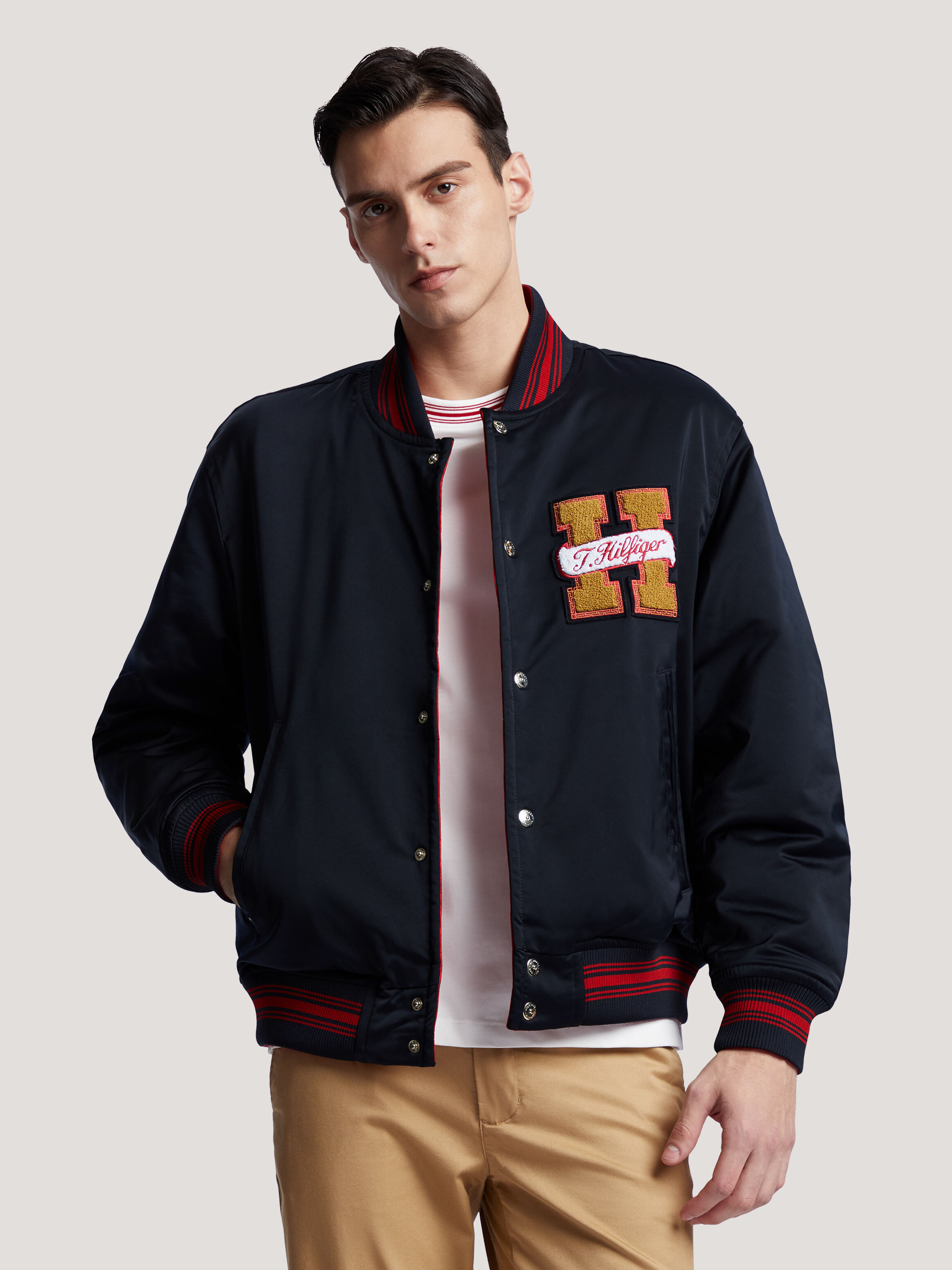 Hilfiger letterman on sale jacket