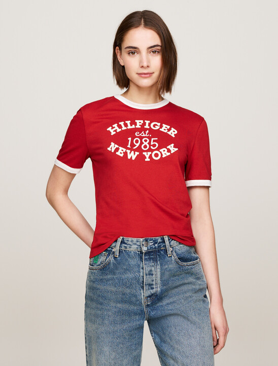 Varsity Logo Contrast Trim T-Shirt