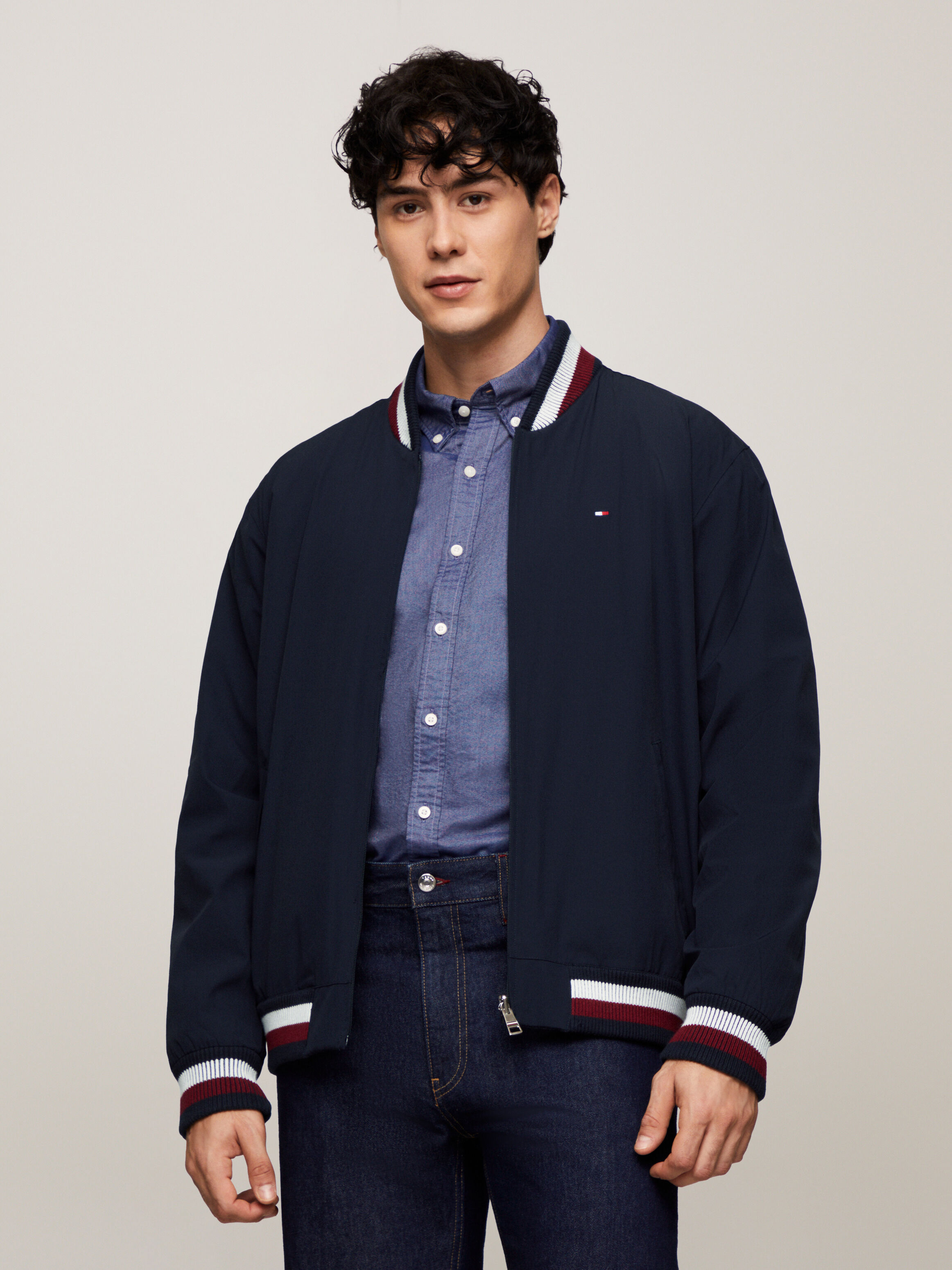 Mix Media Reversible Bomber Jacket