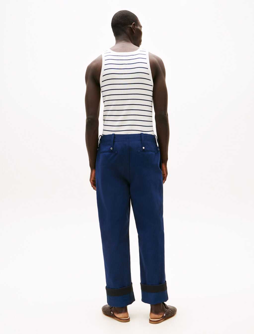 The Runway Collection Oversized Cropped Chinos, Carbon Navy, hi-res