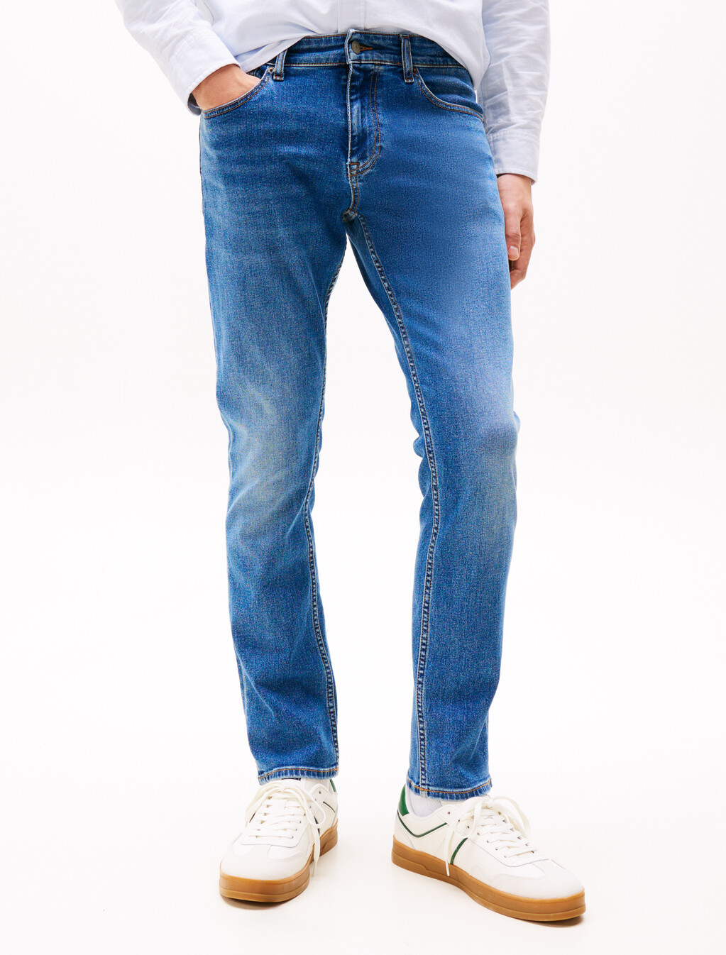 水洗 Scanton 修身牛仔褲, Denim Medium, hi-res