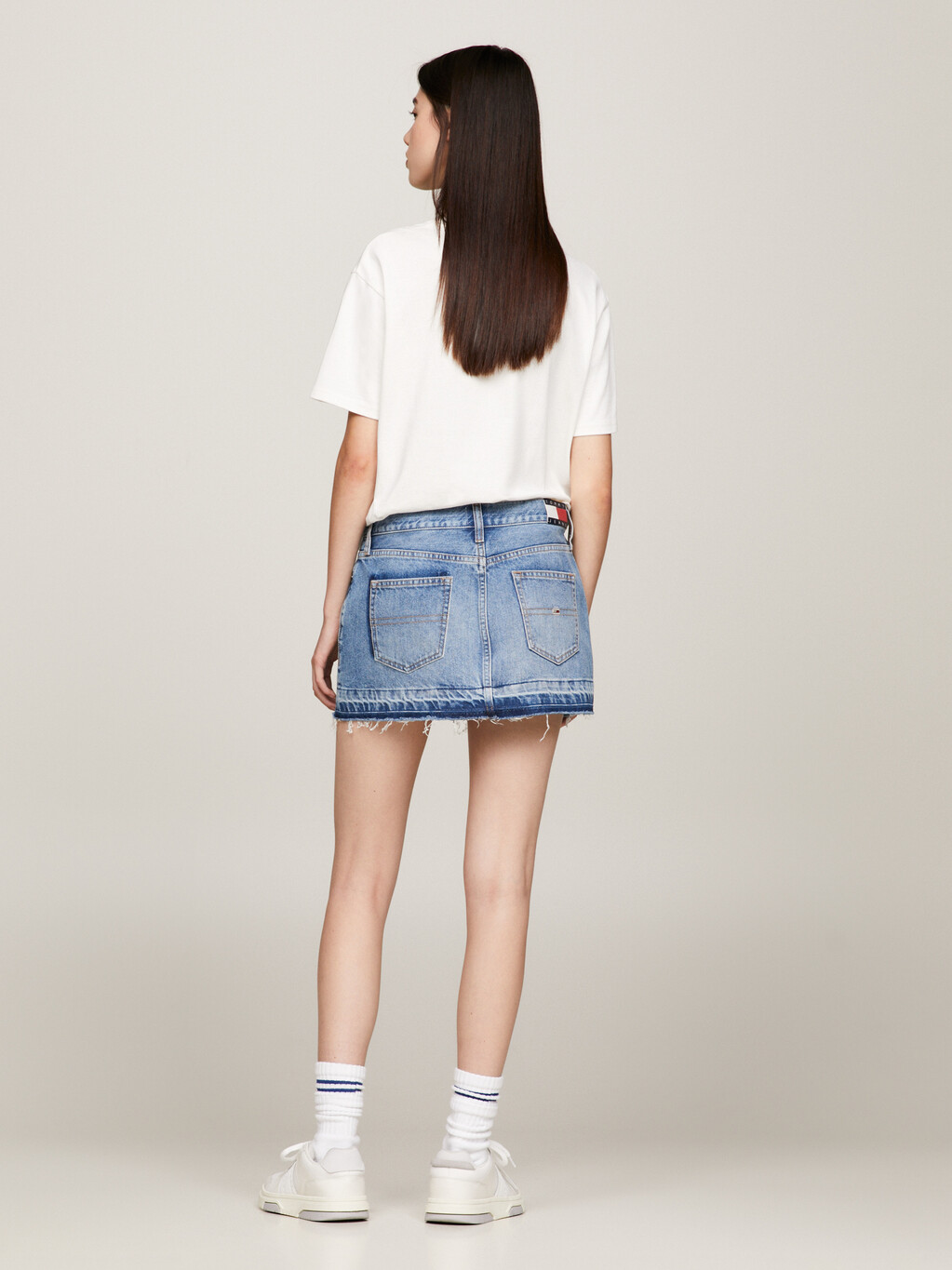 Sophie Denim Zip-Thru Mini Skirt, Denim Medium, hi-res