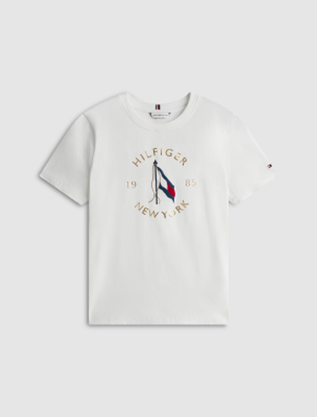 Motion Flag Print T-Shirt, Ecru, hi-res