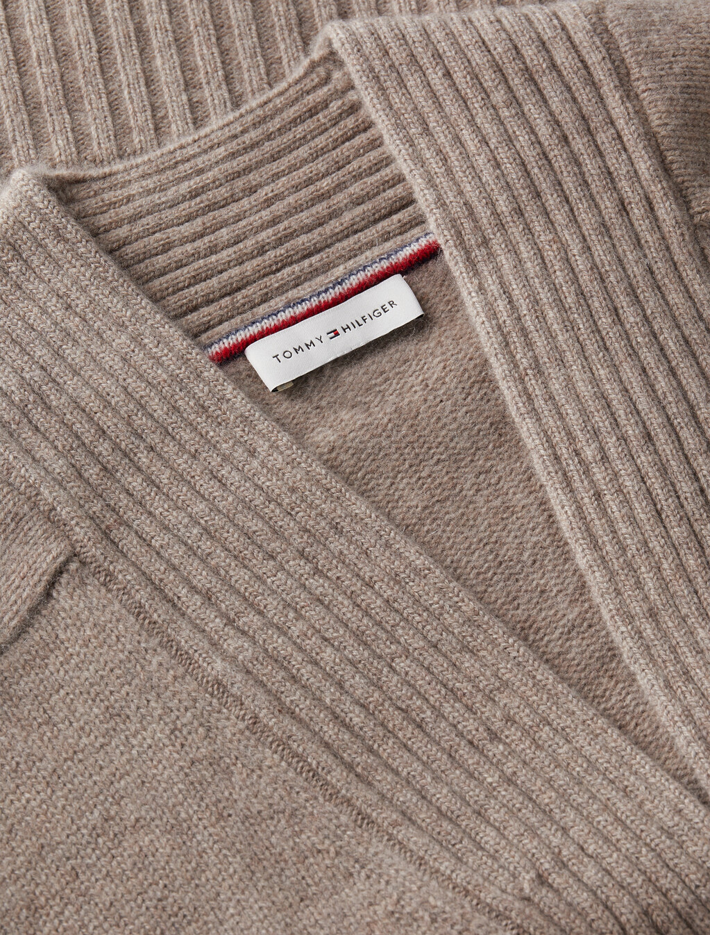 Cashmere Blend Relaxed V-Neck Cardigan, Soft Taupe Melange, hi-res