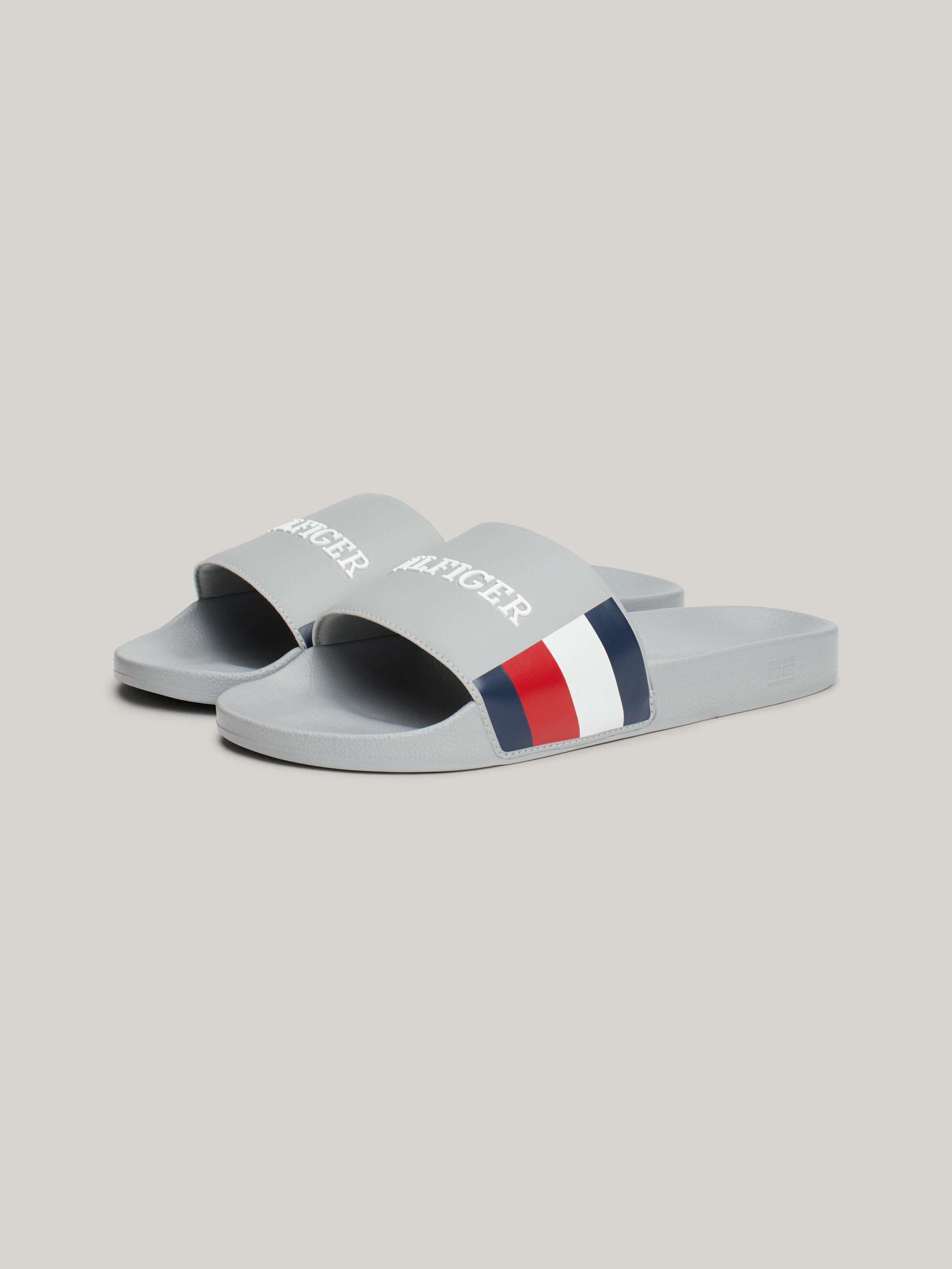 Tommy hilfiger slides mens white on sale