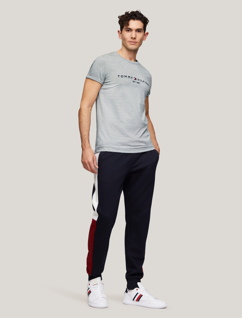Core Tommy Logo T-Shirt, Light Grey Heather, hi-res