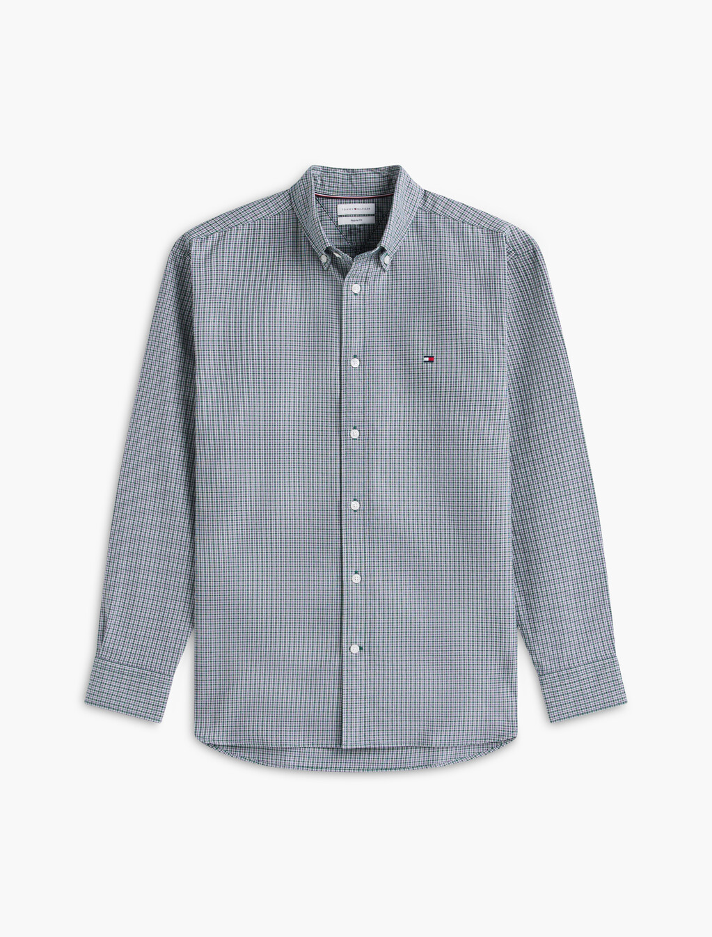 Regular Fit Micro Tartan Oxford Shirt, Ornamental Green / Check, hi-res