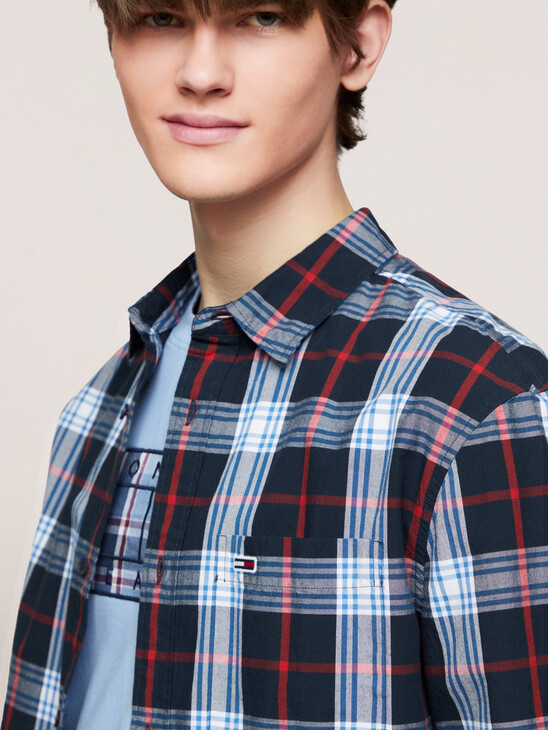 Regular Cotton Poplin Check Shirt