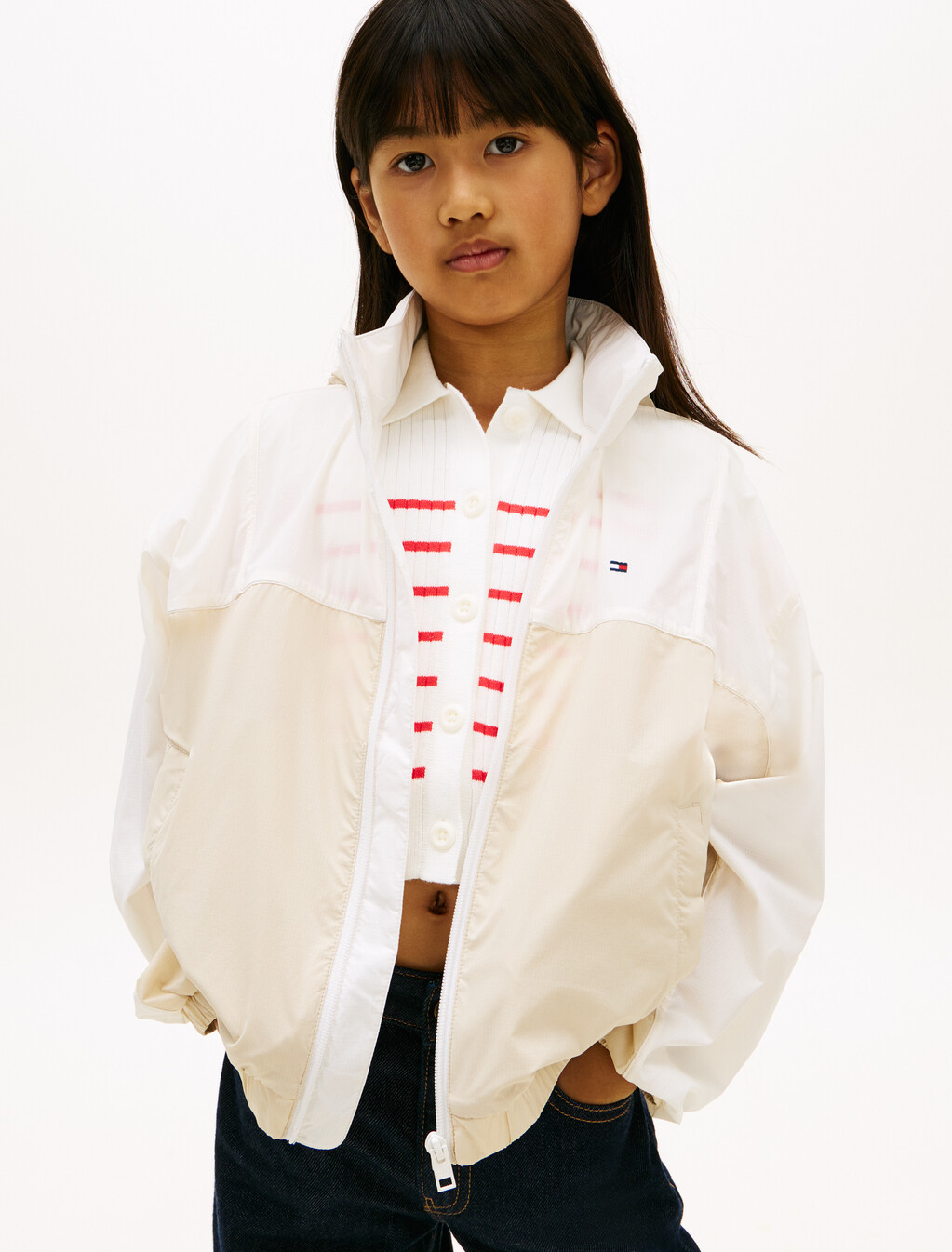 童裝連帽風衣, Classic Beige Colourblock, hi-res