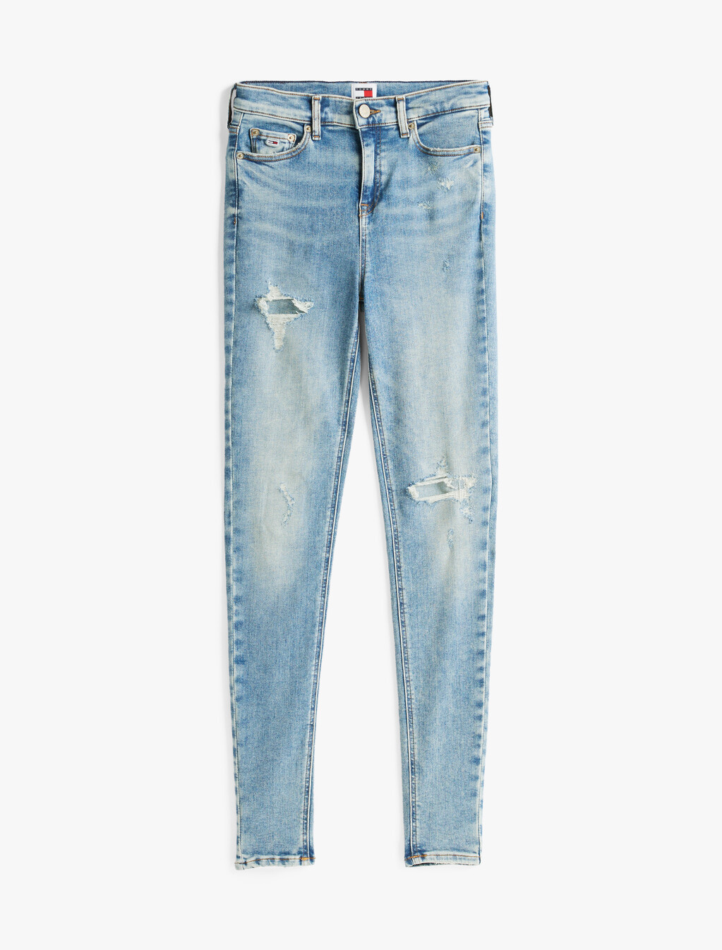 Nora Distressed Mid Rise Skinny Jeans, Denim Light, hi-res