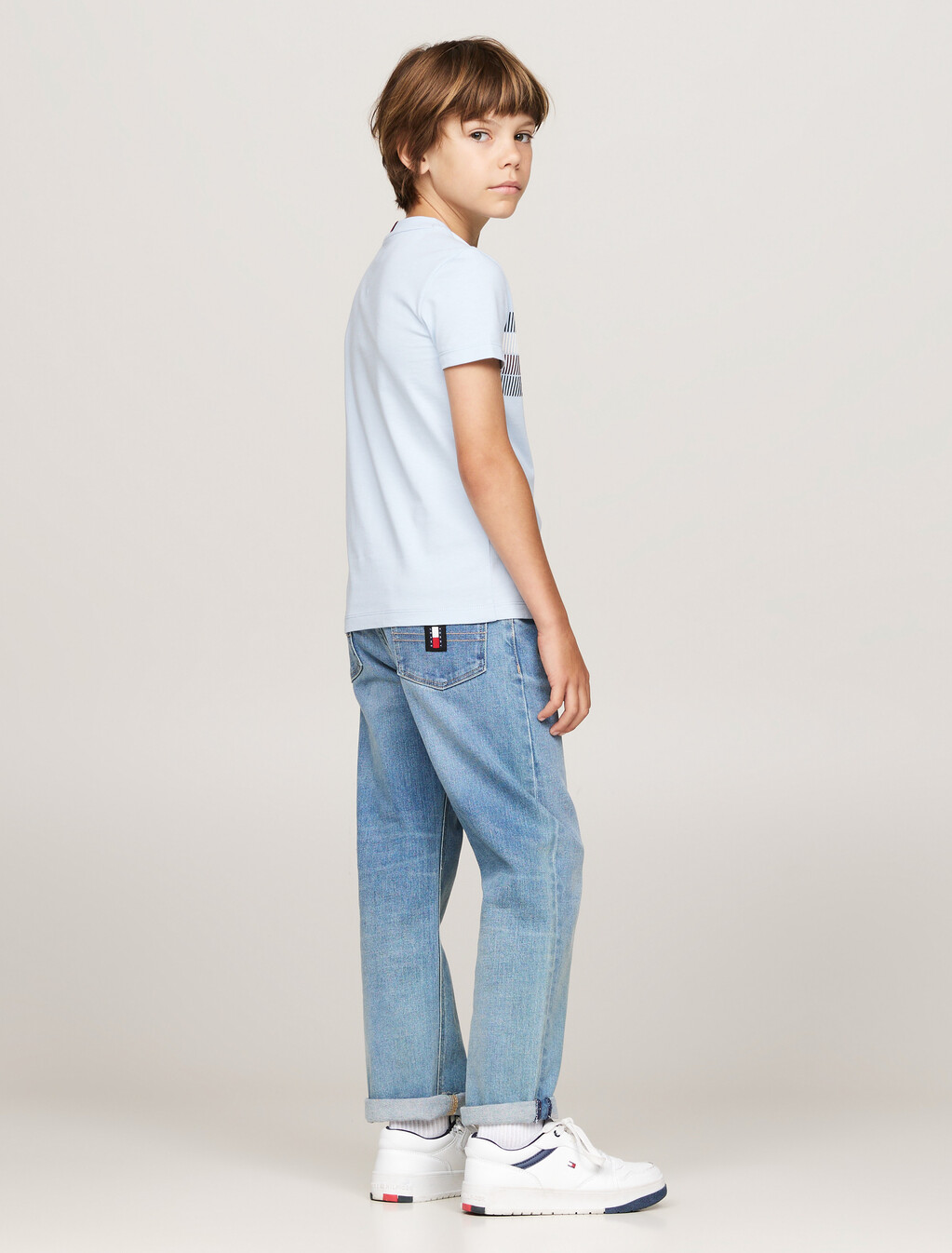 Global Stripe Crew Neck T-Shirt, Breezy Blue, hi-res