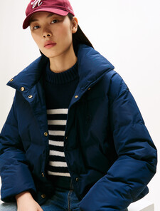 Crest Embroidery Down Puffer Jacket, Dark Night Navy, hi-res