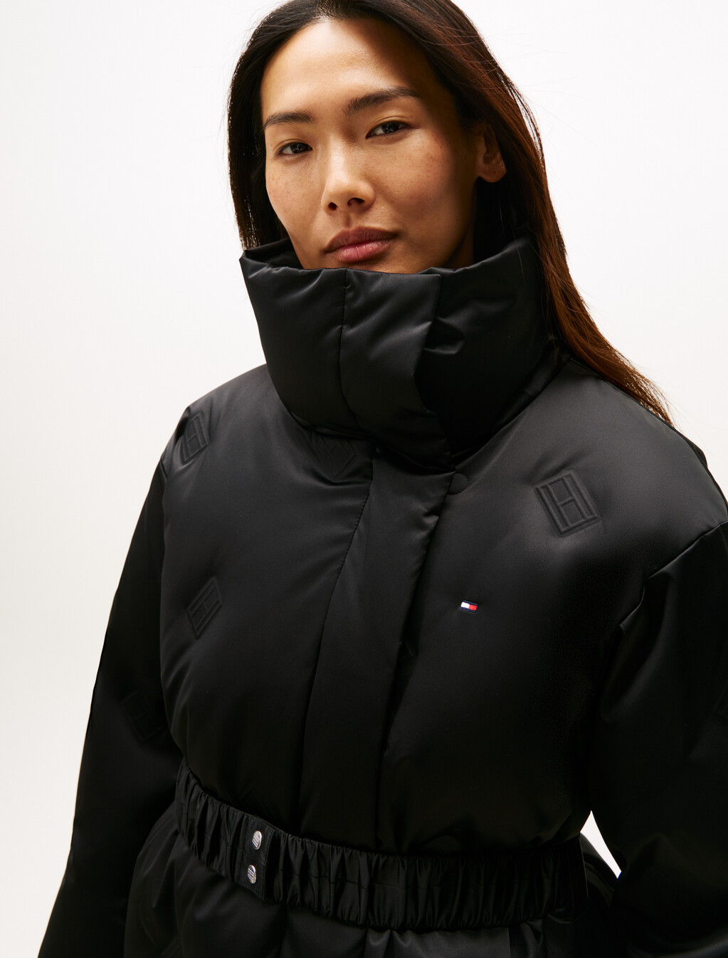 熱封旗幟標誌保暖外套, Black, hi-res