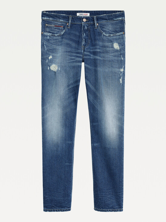 Scanton Slim Distressed Faded Jeans