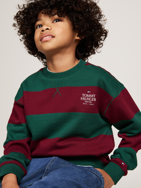 Stripe Crew Neck Sweatshirt