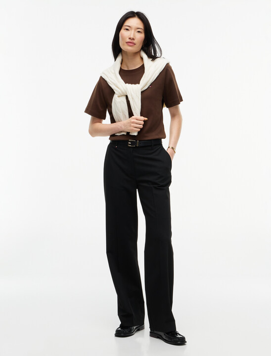 Boxy Interlock Knit T-Shirt