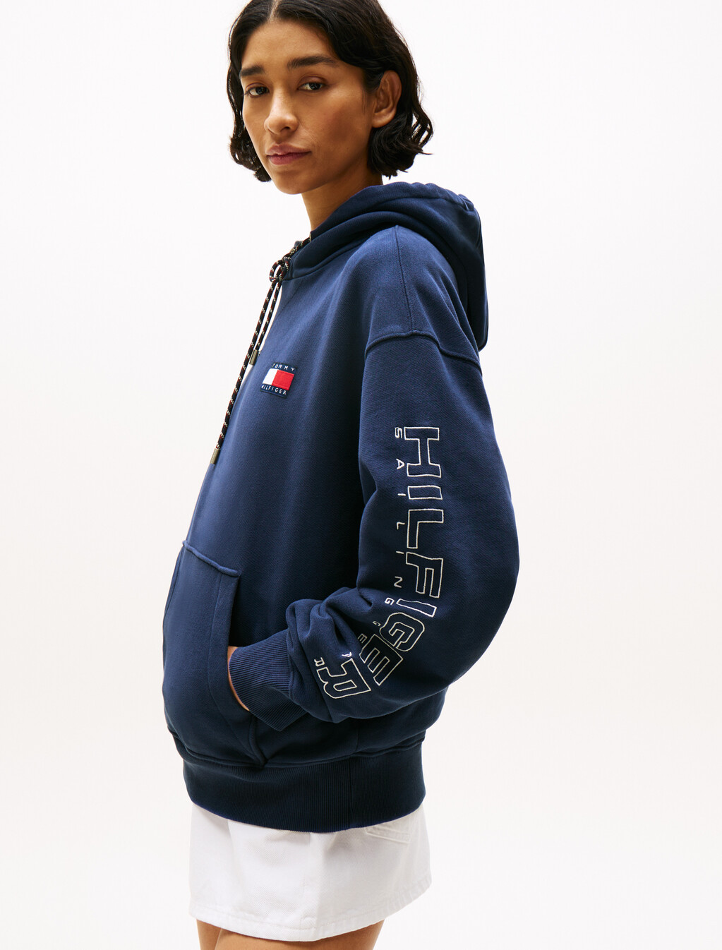 Hilfiger Sailing Relaxed Back Logo Hoody, Yale Navy, hi-res