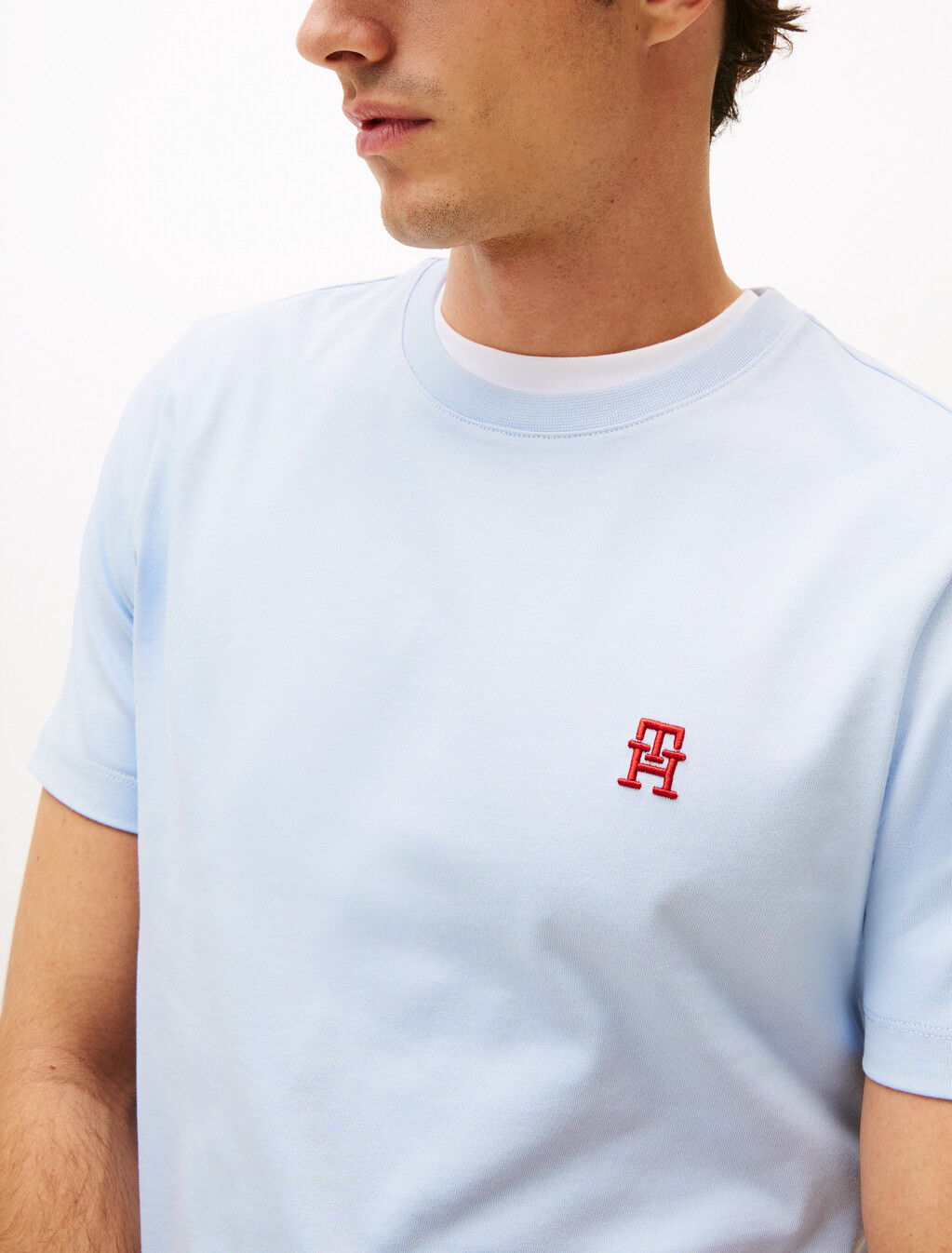 Contrast TH Monogram Embroidery T-Shirt, Breezy Blue, hi-res
