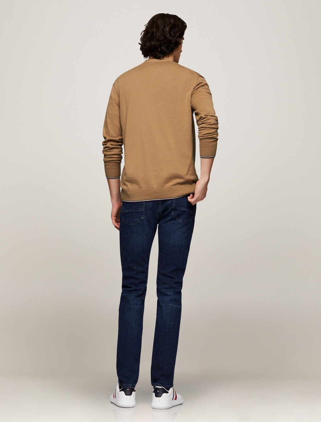 Tipped Cardigan, Safari Canvas, hi-res